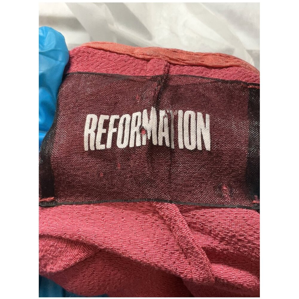 Reformation Jules Strawberry, Cold Shoulder Wrap Maxi Dress - Size 6 - Picture 8 of 8